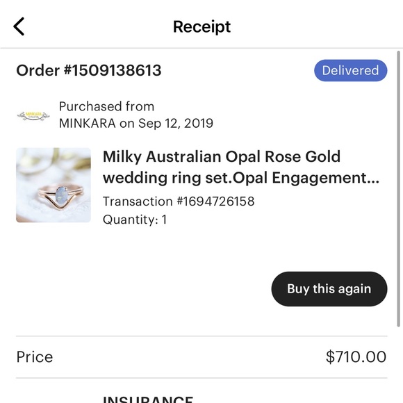 Australian Opal 18K Rose Gold Ring Set - Picture 3 of 3